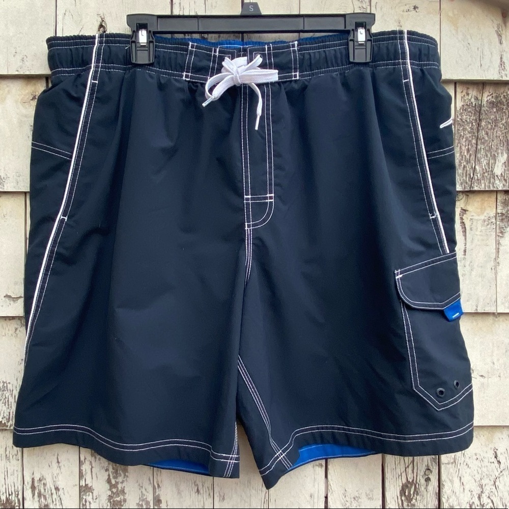 Speedo Mens Navy Blue Swim Trunks